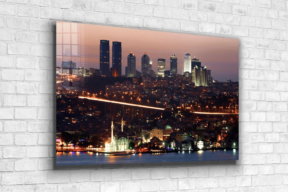 Night City Sea View UV Direct Aluminum Print Australian Made Quality