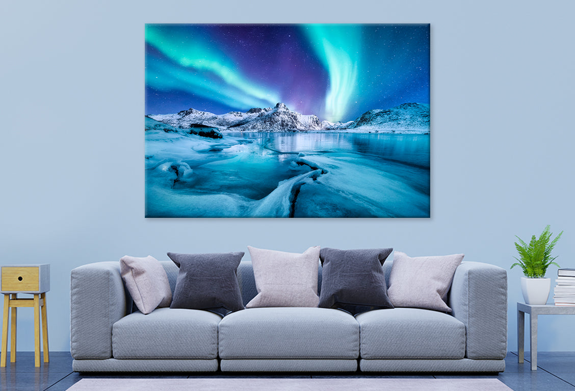 Aurora Borealis Lofoten Islands Wall Art Decor 100% Australian Made - Bella Home Decor