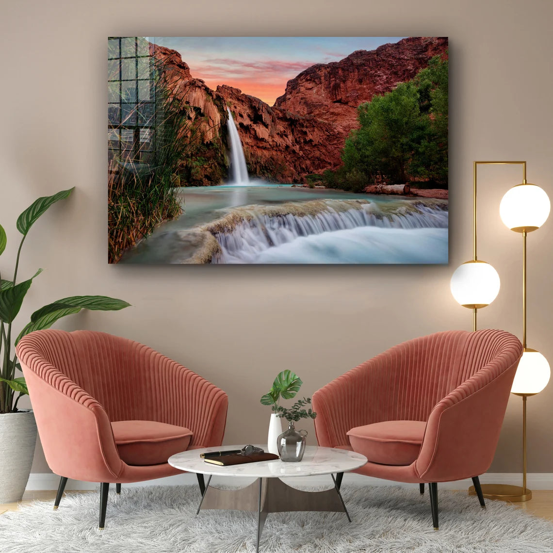 Waterfall Rocks Scenery UV Direct Aluminum Print Australian Made Quality