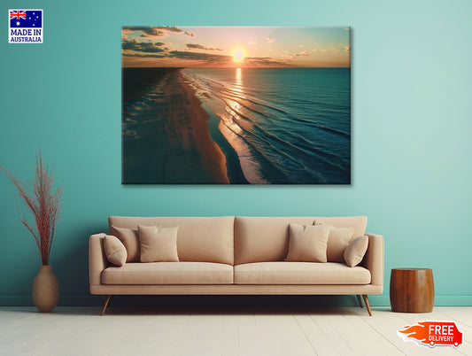 Beach at Sunset, Sky Print 100% Australian Made - Bella Home Decor
