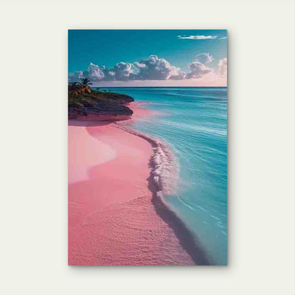 Tropical Pink Beach Bliss 60x90cm Metal Print Ready to Hang