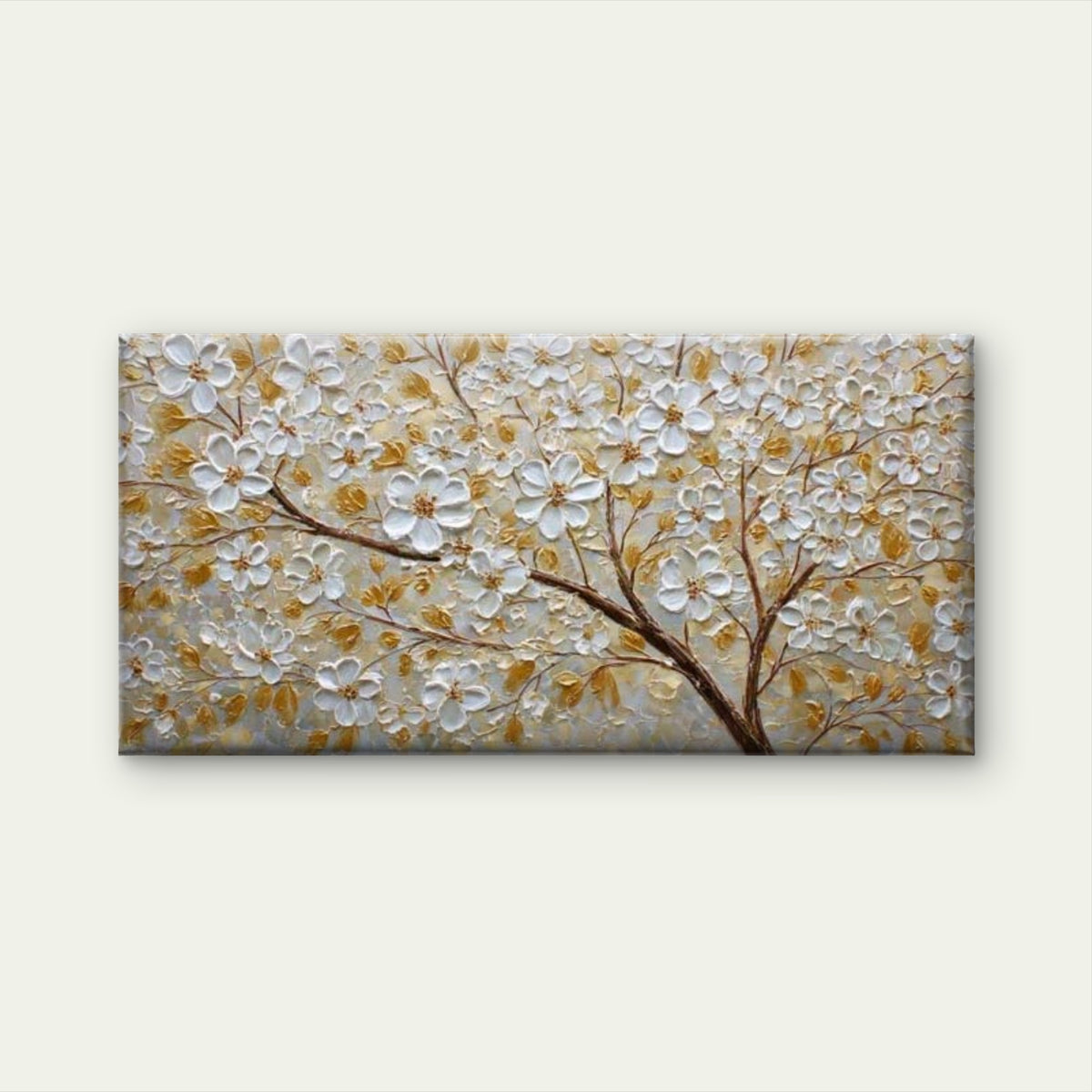 Large Yellow Tree Painting Wall Art Canvas Office Home Room Framed 120x60cm