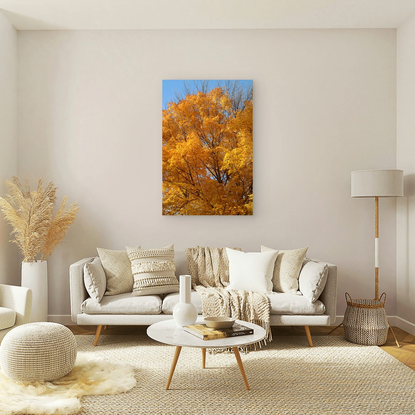 Golden Autumn Foliage of a Maple Tree 60x90cm Metal Print Ready to Hang