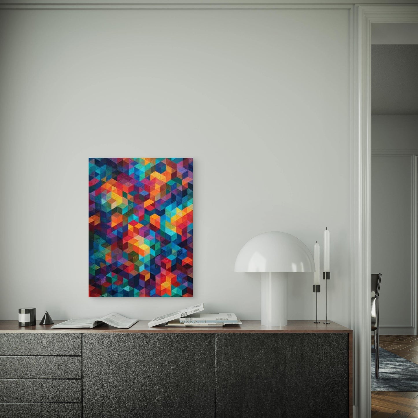 Abstract Geometric Tessellation Pattern Metal Print Ready to Hang