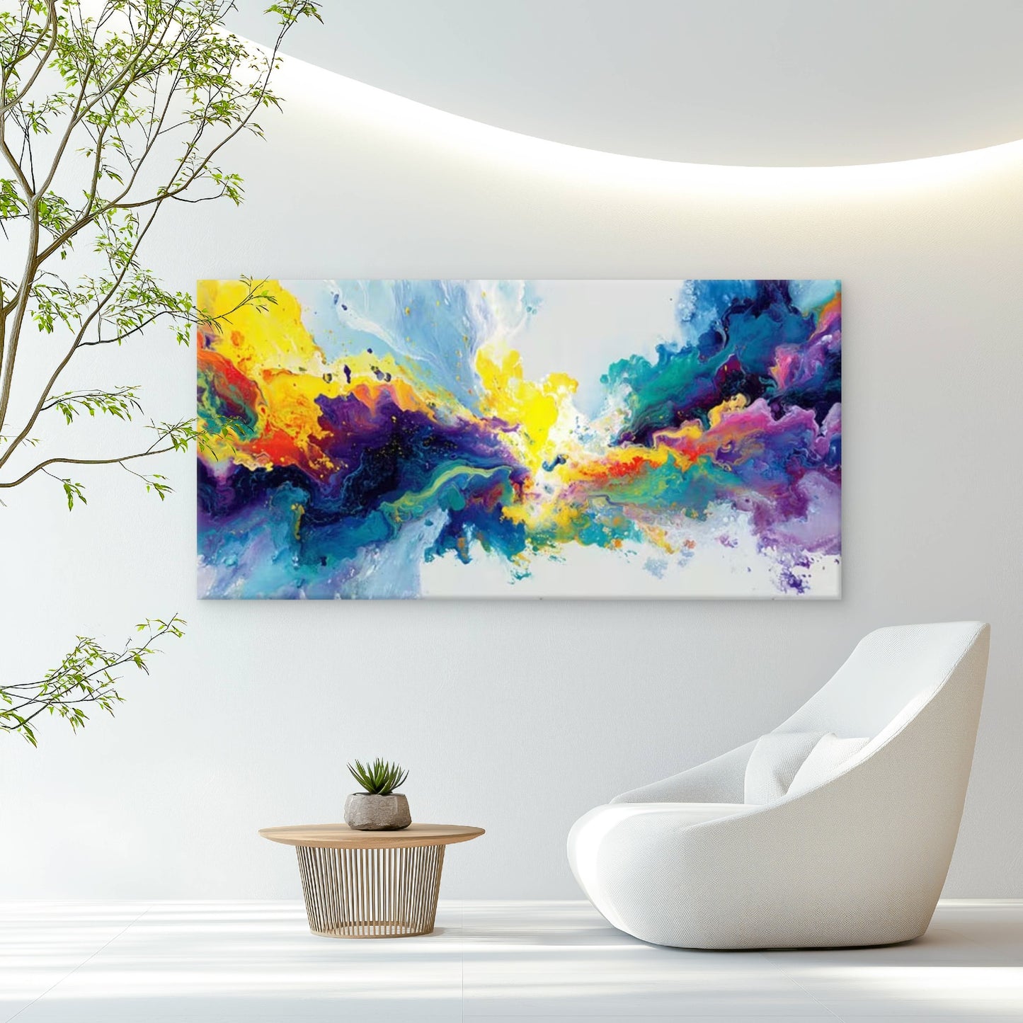 Vibrant Color Explosion Wall Art Canvas Office Home Room Framed 120x60cm