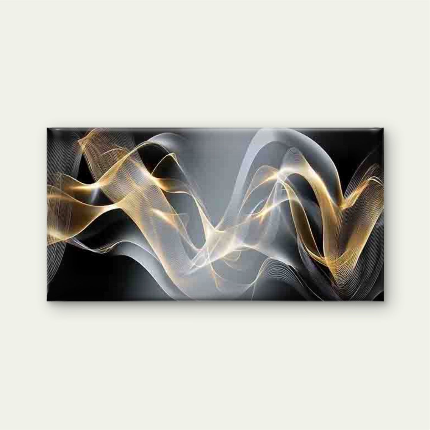 Abstract Golden & Black Wall Art Canvas Office Home Room Framed 120x60cm - Bella Home Decor
