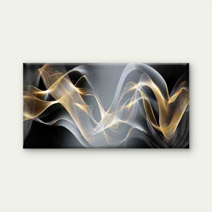 Abstract Golden & Black Wall Art Canvas Office Home Room Framed 120x60cm - Bella Home Decor