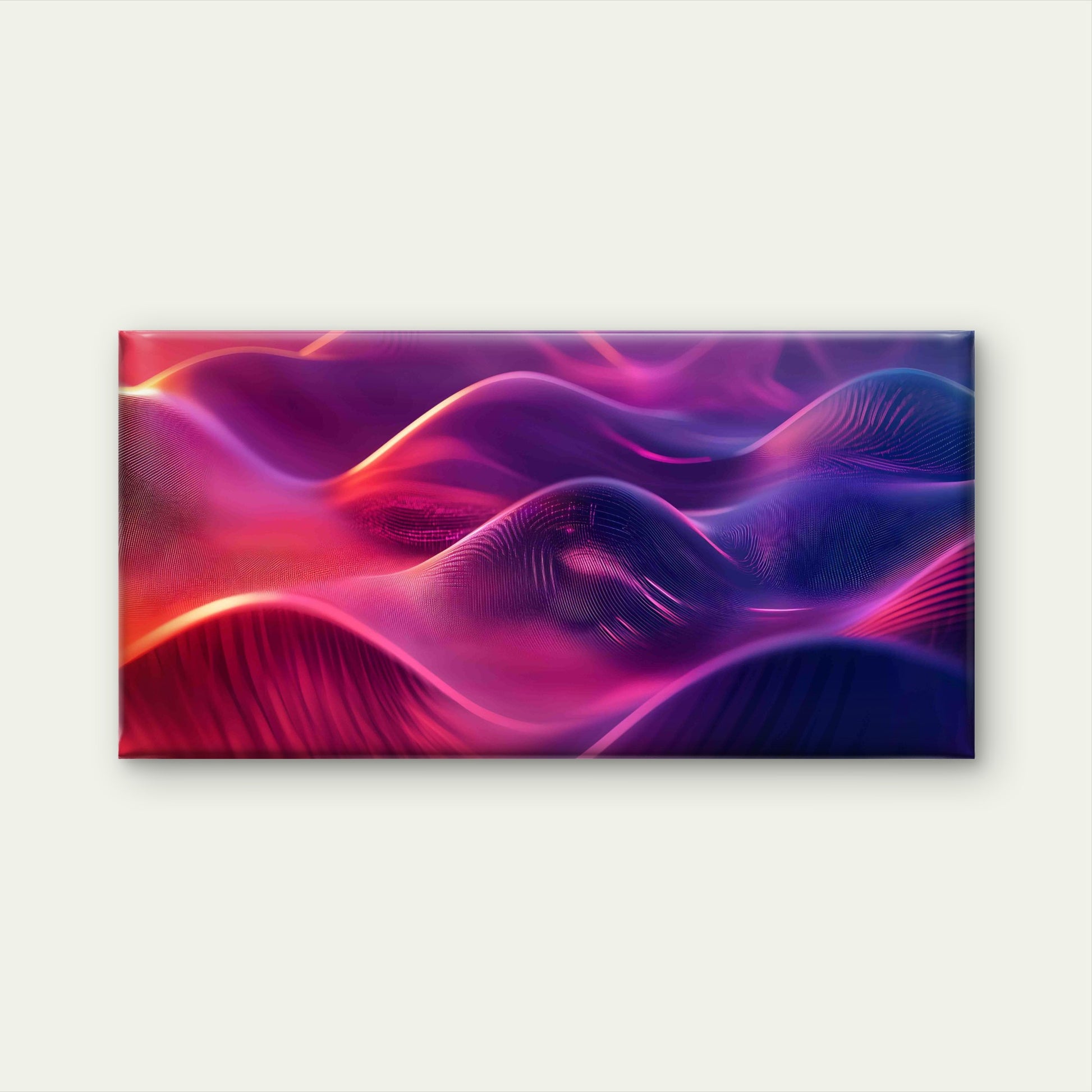 Neon Waves in 3D Abstract Wall Art Canvas Office Home Room Framed 120x60cm - Bella Home Decor