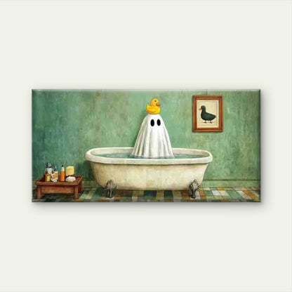 Yellow Duck & Friendly in Bath Wall Art Canvas Office Home Room Framed 120x60cm