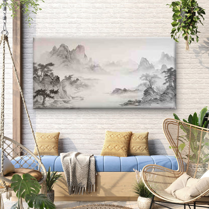 Chinese Landscape Abstract Ink Wall Art Canvas Office Home Room Framed 120x60cm