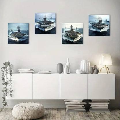 4pcs Enterprise Aircraft Carrie Wall Art Canvas Framed - Bella Home Decor