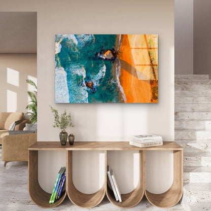 Port Campbell Aerial Ocean Beach Surf  Acrylic  Glass Printing Wall Art Australian Made Quality