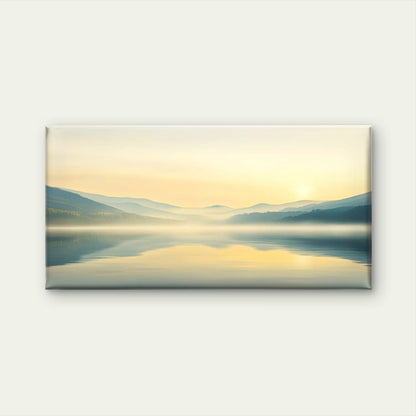Soft Light Misty Valley Wall Art Canvas Office Home Room Framed 120x60cm - Bella Home Decor