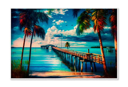 Beautiful Landscape with Bridge to Pier Wall Art Limited Edition High Quality Print