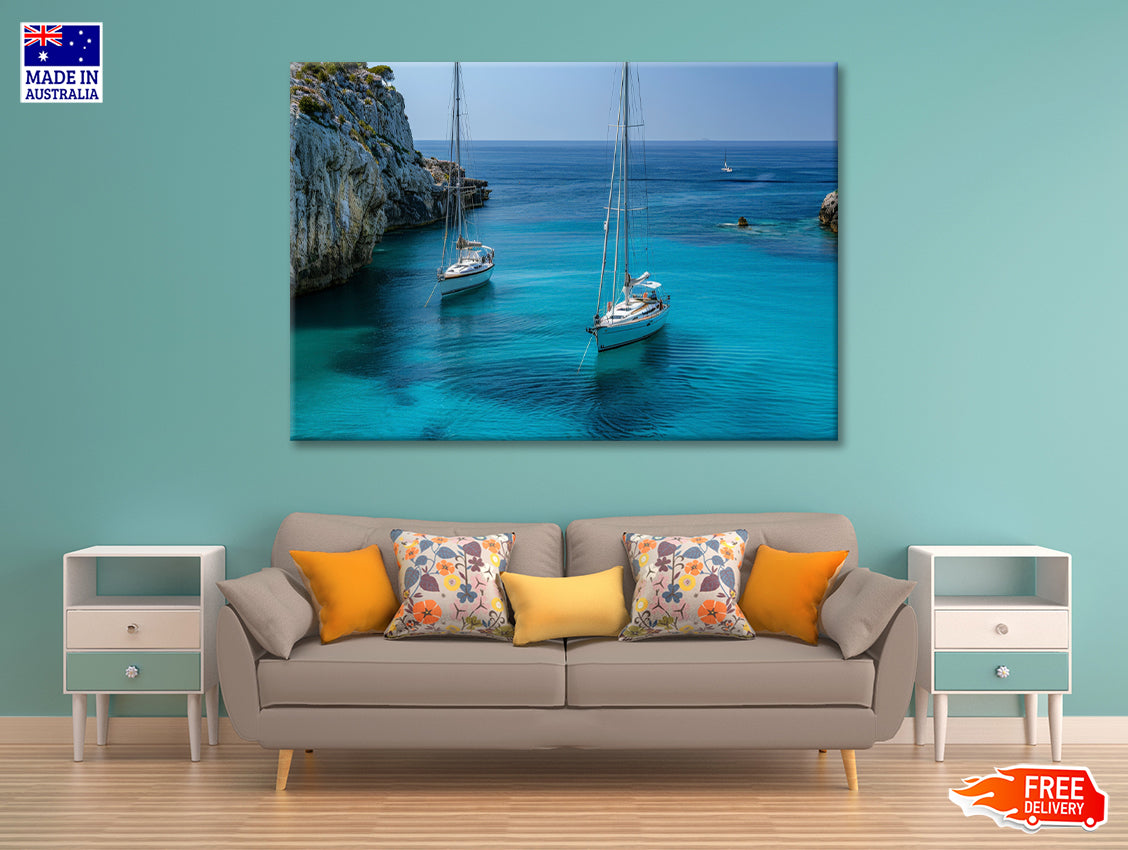 Couple of Boats, Sky Print 100% Australian Made - Bella Home Decor