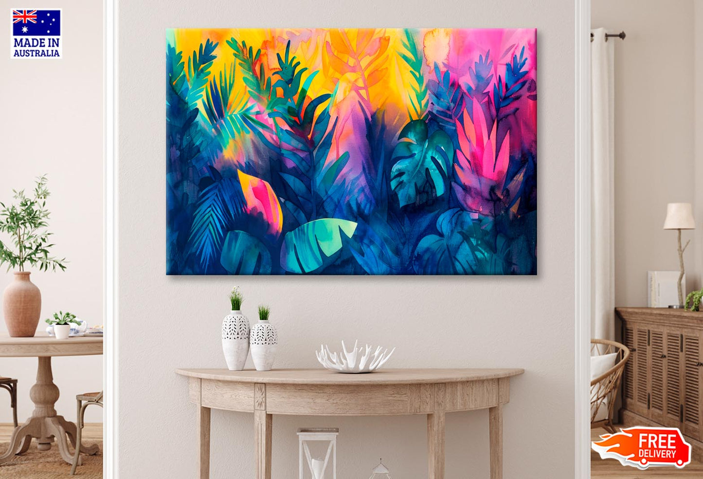 Colorful Leaves Abstract Wall Art Decor 100% Australian Made