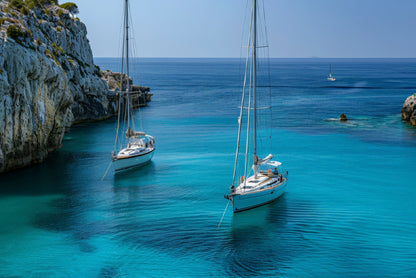 Couple of Boats, Sky Home Decor Premium Quality Poster Print Choose Your Sizes - Bella Home Decor