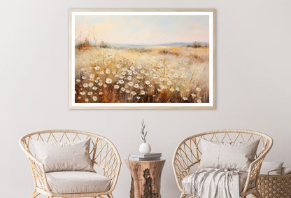 Daisy Field Painting Grassland with a Sky & Clouds Home Decor Premium Quality Poster Print Choose Your Sizes - Bella Home Decor
