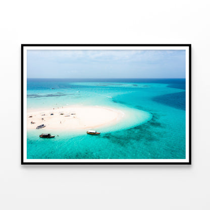 White Sand Island in Clear Ocean Home Decor Premium Quality Poster Print Choose Your Sizes - Bella Home Decor
