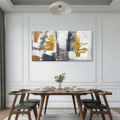 Gold Leaf Texture Canvas Wall Art Canvas Office Home Room Framed 120x60cm - Bella Home Decor