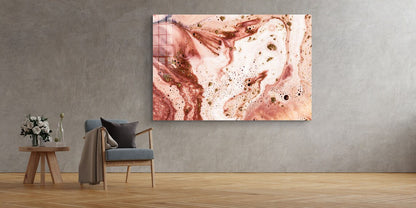 Pink Beige Abstract UV Direct Aluminum Print Australian Made Quality