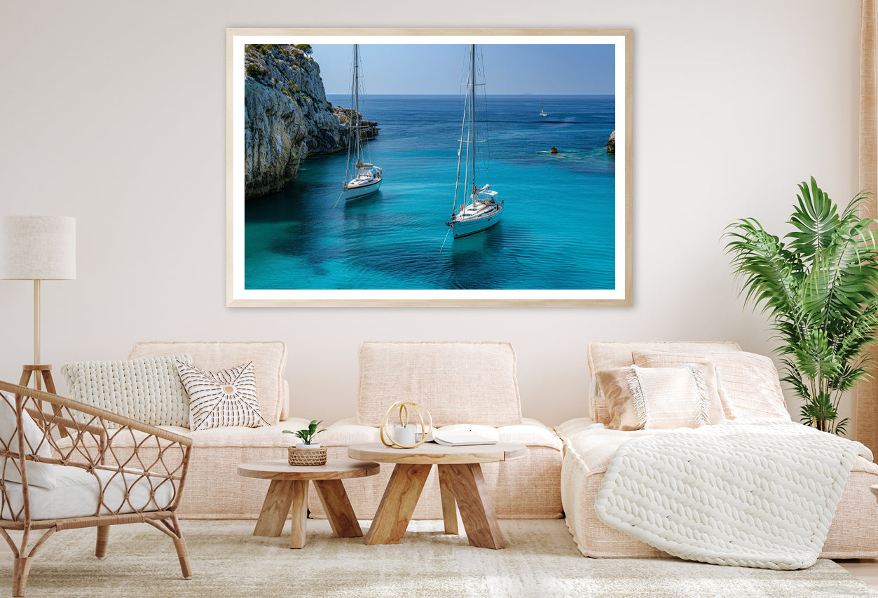 Couple of Boats, Sky Home Decor Premium Quality Poster Print Choose Your Sizes - Bella Home Decor