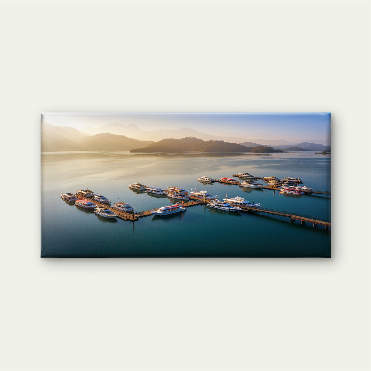Sun Moon Lake Morning Taiwan Wall Art Canvas Office Home Room Framed 120x60cm