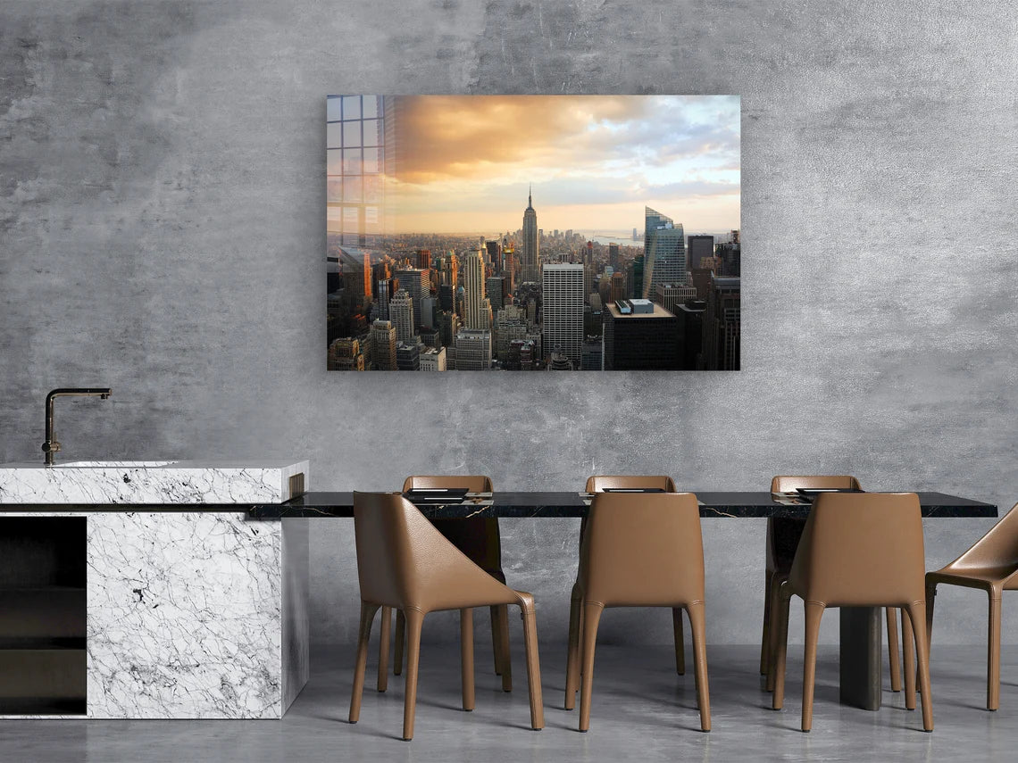 New York City Sunset UV Direct Aluminum Print Australian Made Quality