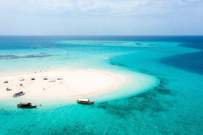 White Sand Island in Clear Ocean Home Decor Premium Quality Poster Print Choose Your Sizes - Bella Home Decor