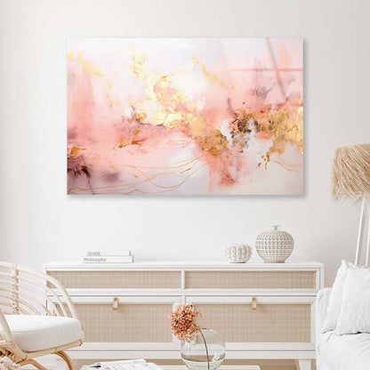 Ink Brush Pink Abstract Acrylic Glass Print Tempered Glass Wall Art 100% Made in Australia Ready to Hang