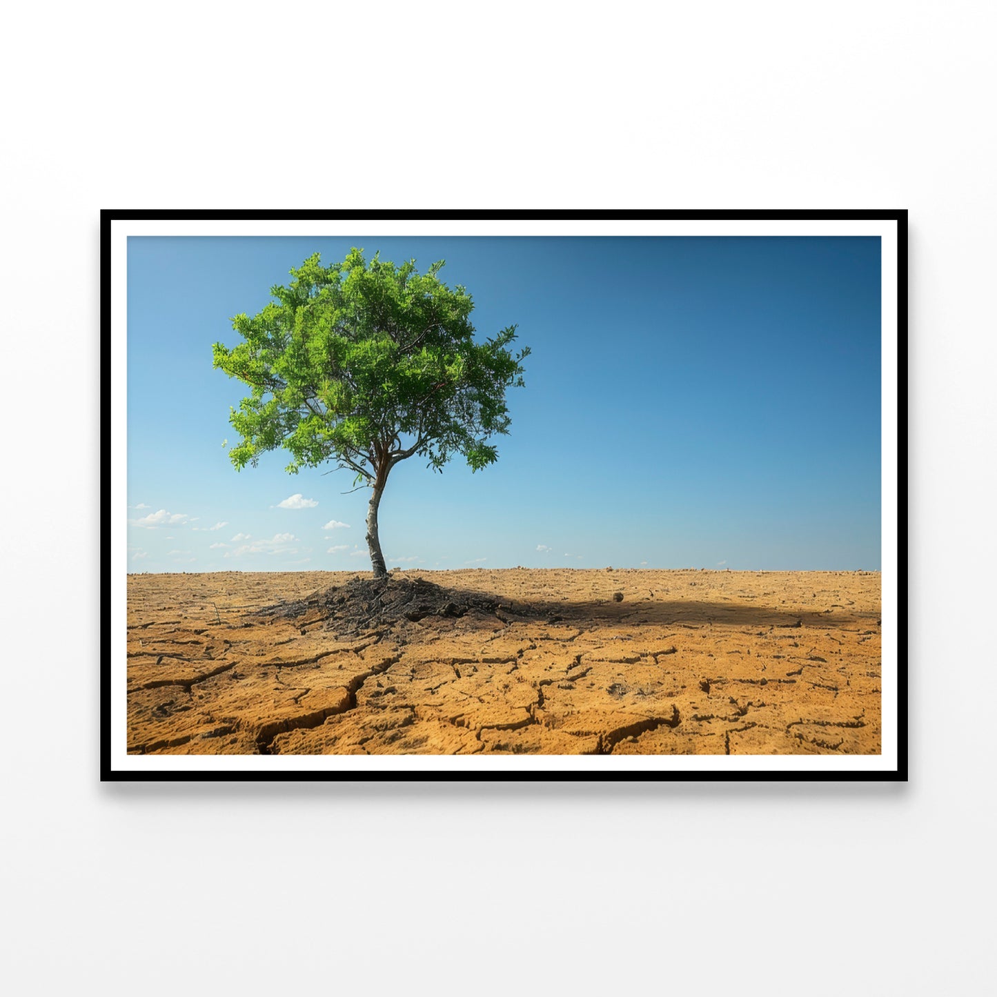 A Tree Is Standing In a Barren Desert Home Decor Premium Quality Poster Print Choose Your Sizes - Bella Home Decor