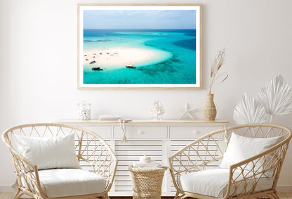 White Sand Island in Clear Ocean Home Decor Premium Quality Poster Print Choose Your Sizes - Bella Home Decor