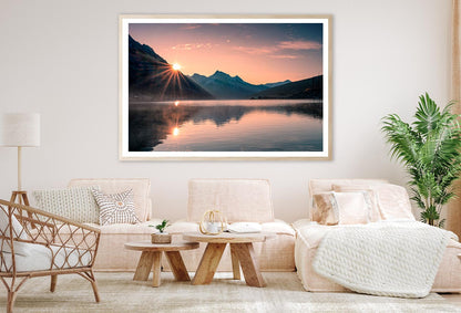 Sunrise On Mountain with Foggy in Medicine Lake at Jasper Home Decor Premium Quality Poster Print Choose Your Sizes