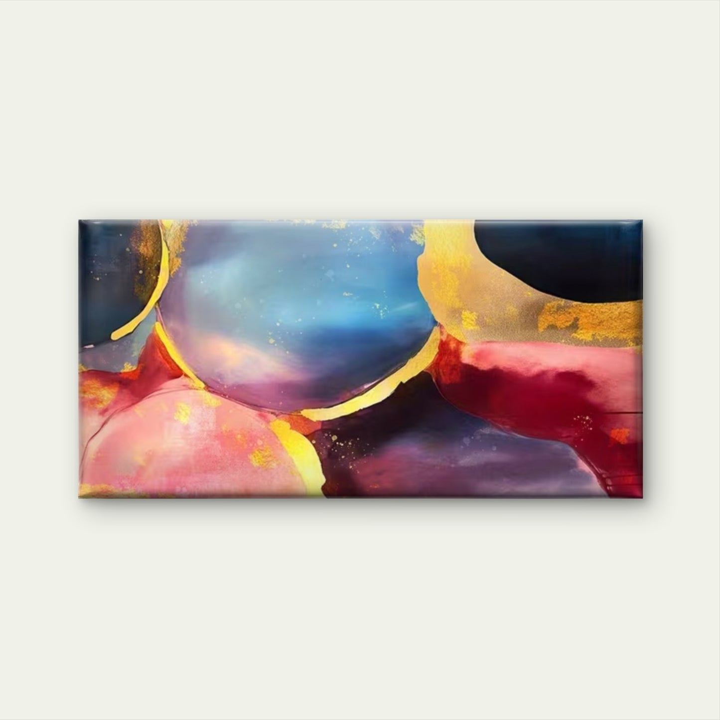 Abstract Circle Decorative Wall Art Canvas Office Home Room Framed 120x60cm