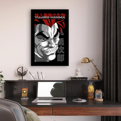 Manga Villain Grin Graphic 40x60cm Metal Print Ready to Hang