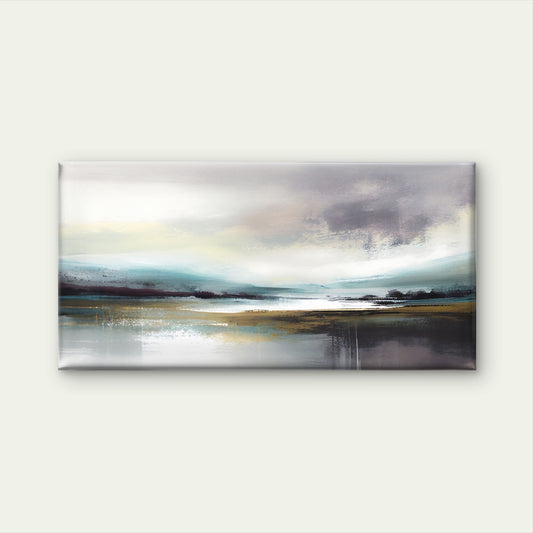 Abstract Foggy Horizon Sea Wall Art Canvas Office Home Room Framed 120x60cm