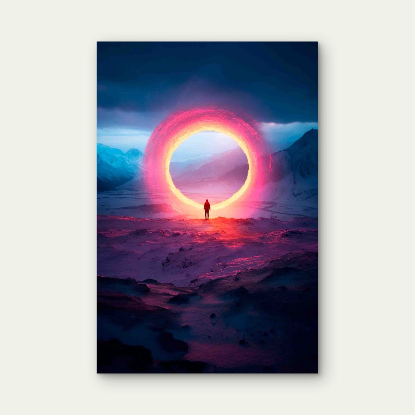 Door Leading Magical World 60x90cm Metal Print Ready to Hang - Bella Home Decor