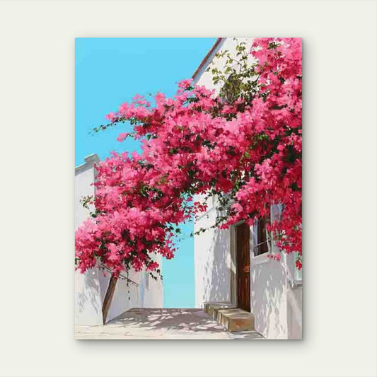 Bougainvillea Plant with Pink Flowers 40x60cm Metal Print Ready to Hang