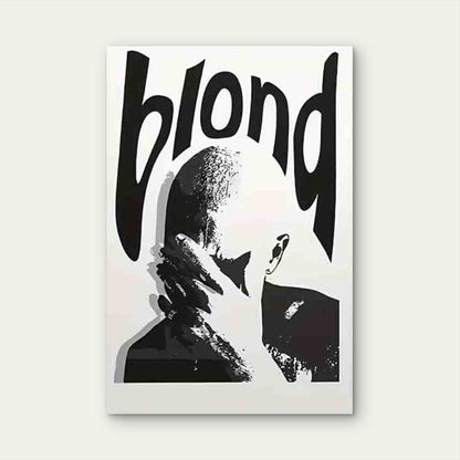 Blond TEXT 60x90cm Metal Print Ready to Hang