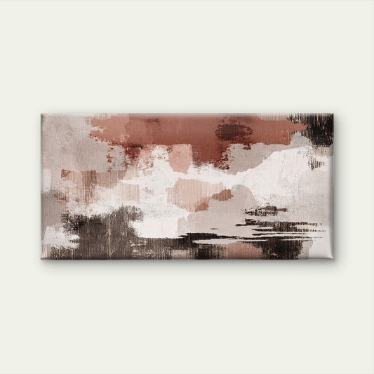 Abstract Terracotta Clay Wave Wall Art Canvas Office Home Room Framed 120x60cm