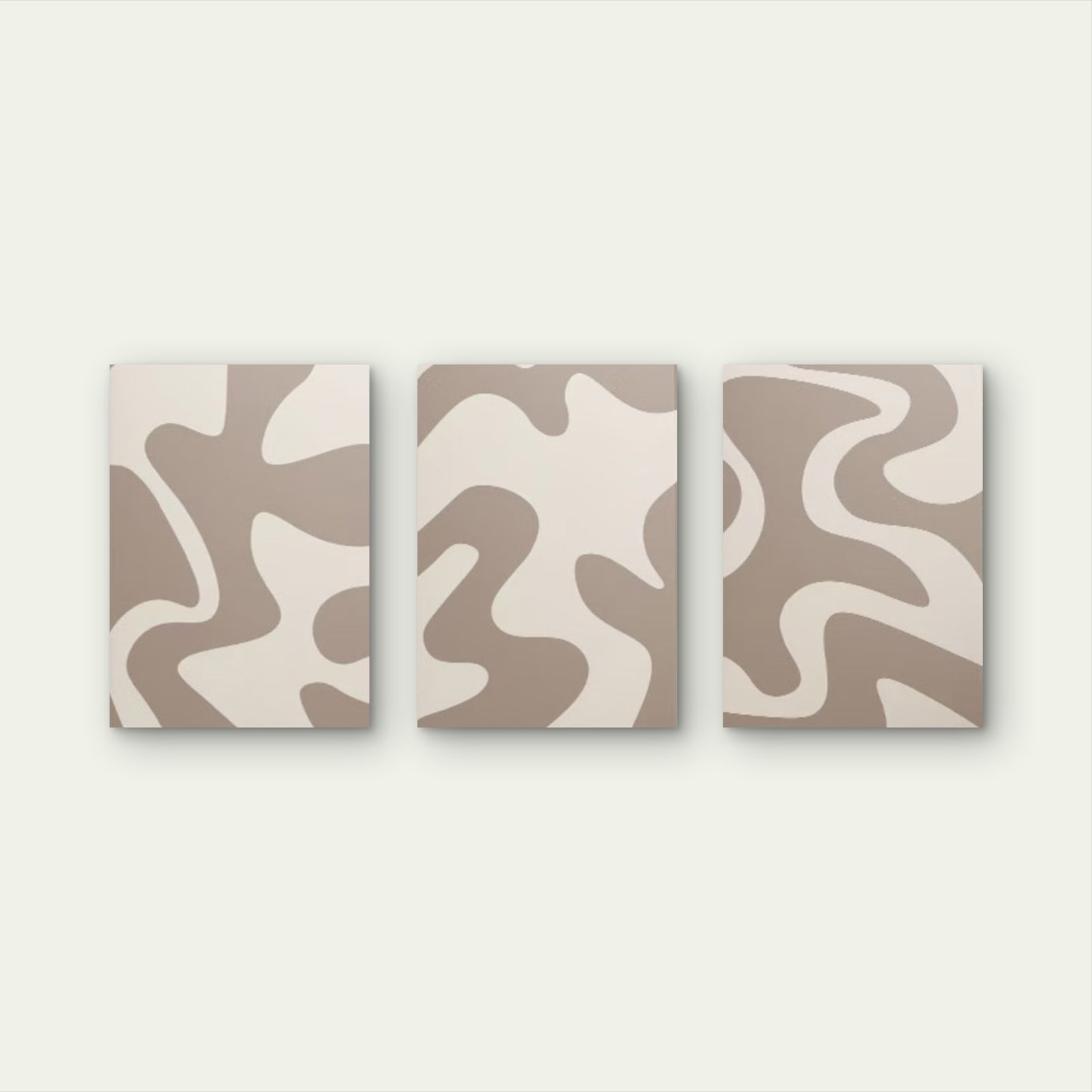 3pcs Minimalist Beige Cream Abstract Wavy Fluid Neutral Japandi Wall Art Set Canvas Framed 60x90cm - High Quality Print 100% Australian Made Wall Canvas Ready to Hang