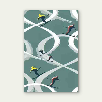 Dark Green & White Trail 60x90cm Metal Print Ready to Hang - Bella Home Decor