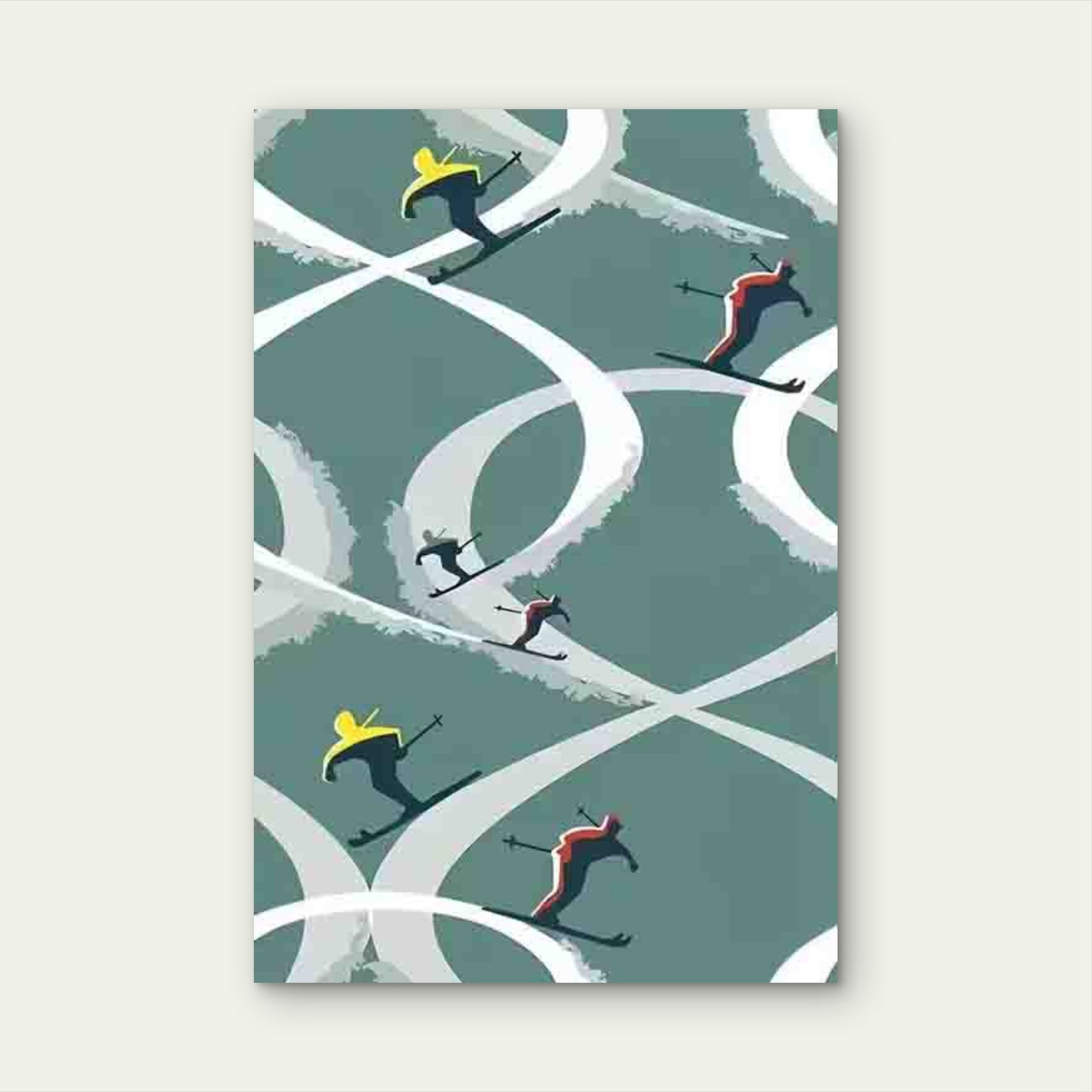 Dark Green & White Trail Metal Print Ready to Hang - Bella Home Decor