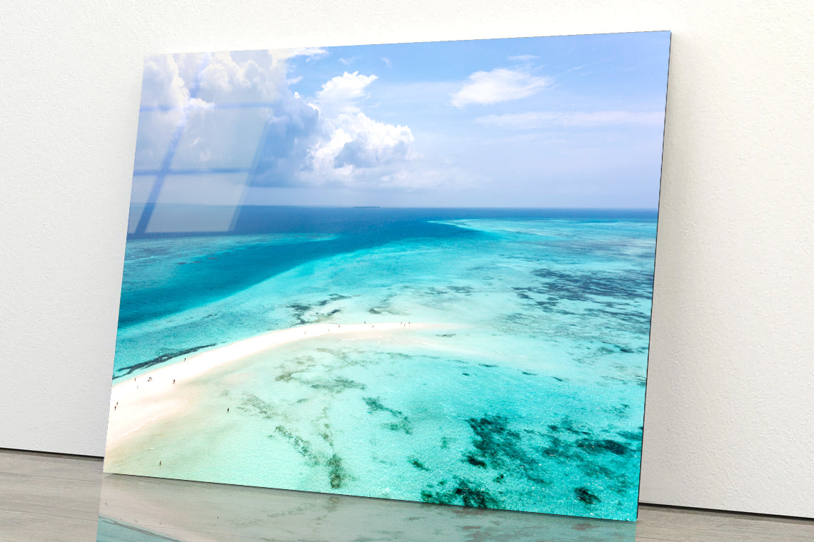 Island In Clear Blue Indian Ocean Acrylic Glass Print Tempered Glass Wall Art 100% Made in Australia Ready to Hang - Bella Home Decor