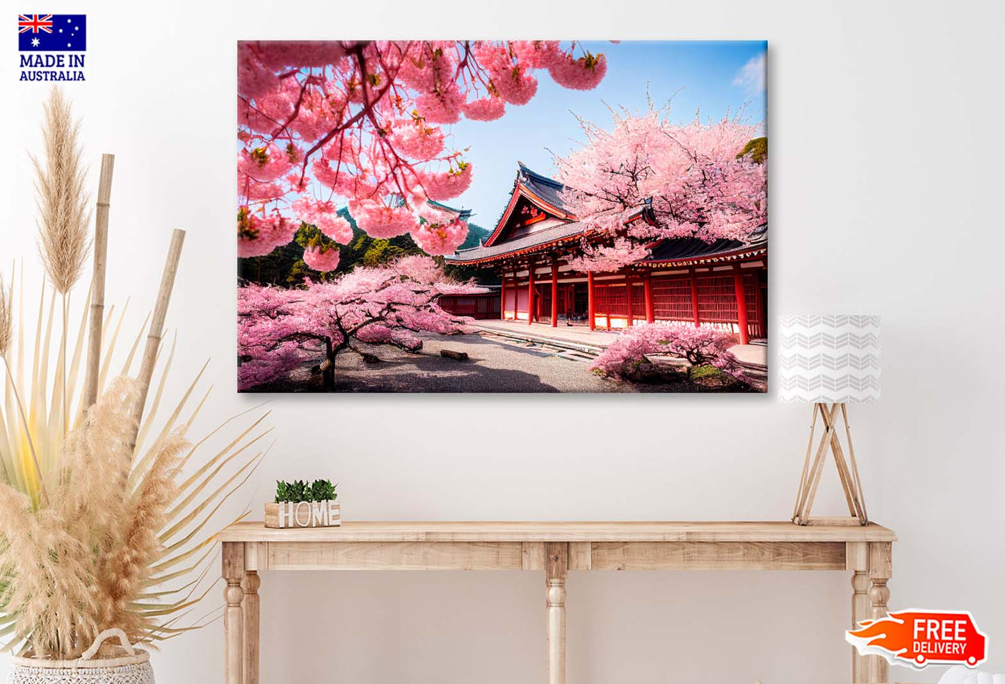 Building With a Lot of Pink Flowers Wall Art Decor 100% Australian Made - Bella Home Decor