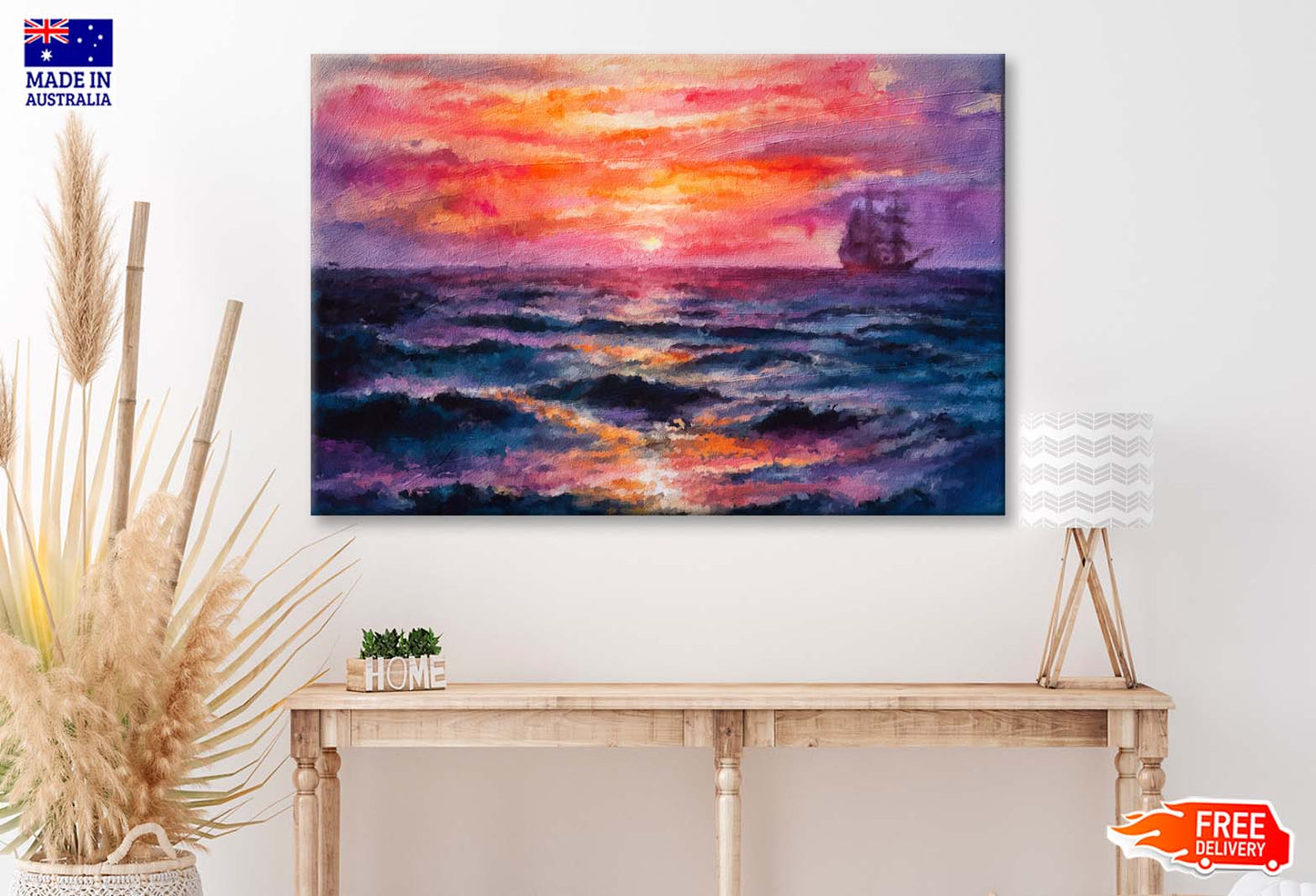 The Multicolored Sea, Sunset on the Horizon Wall Art Limited Edition High Quality Print