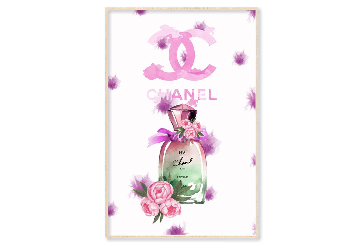 Purple Perfume Wall Art Limited Edition High Quality Print Canvas Box Framed Natural