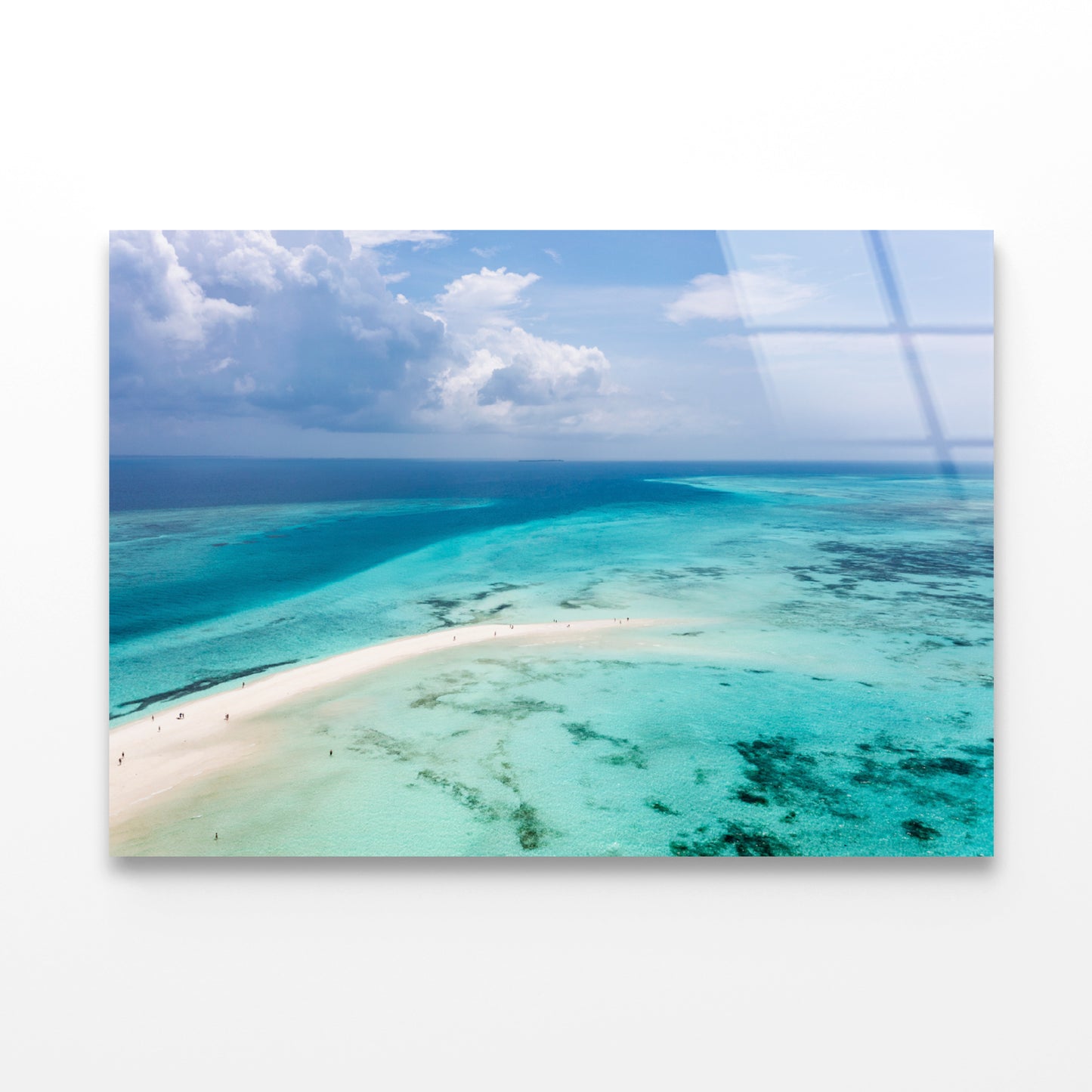 Island In Clear Blue Indian Ocean Acrylic Glass Print Tempered Glass Wall Art 100% Made in Australia Ready to Hang - Bella Home Decor