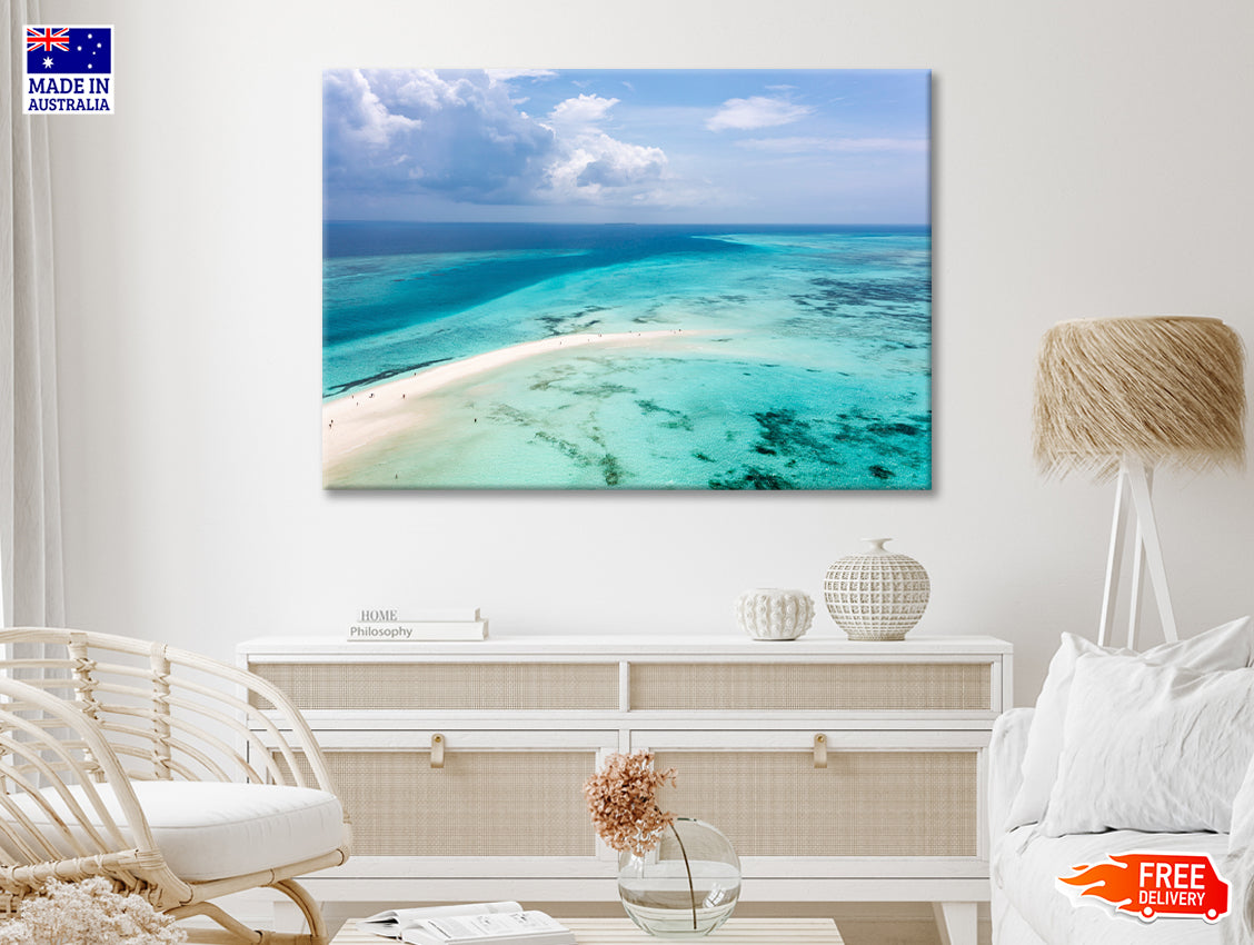 Island In Clear Blue Indian Ocean Print 100% Australian Made - Bella Home Decor