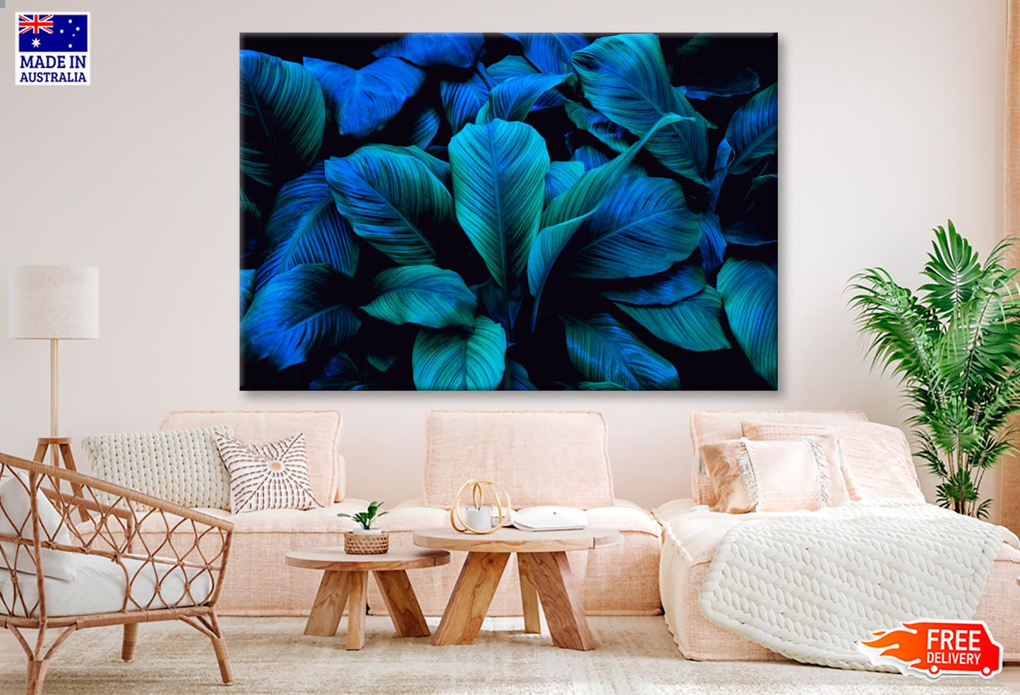 Leaves Of Spathiphyllum Cannifolium Wall Art Decor 100% Australian Made